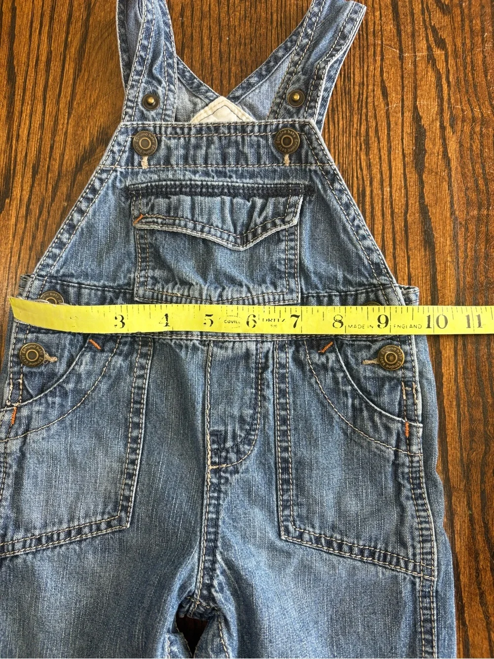 Vintage Genuine Baby From Osh Kosh Bib Overalls Size 6 Months Y2K Denim Snap Leg